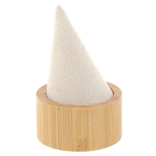 60x40mm Cone-shaped ring holder - Bamboo - Suede Beige x1