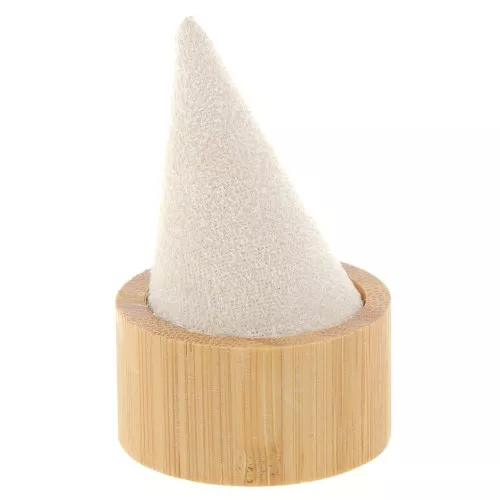 60x40mm Cone-shaped ring holder - Bamboo - Suede Beige x1