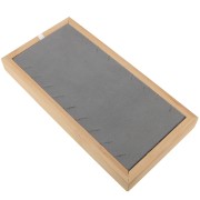 22x11cm Necklace holder - tray 9 necklaces Bamboo - Suede Grey x1|raw }}