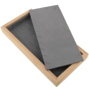 22x11cm Necklace holder - tray 9 necklaces Bamboo - Suede Grey x1