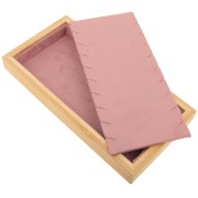 22x11cm Necklace holder - tray 9 necklaces Bamboo - Suede Pink x1