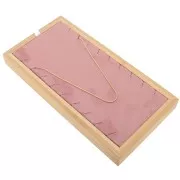 22x11cm Necklace holder - tray 9 necklaces Bamboo - Suede Pink x1