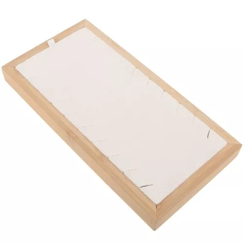 22x11cm Necklace holder - tray 9 necklaces Bamboo - Suede Beige x1