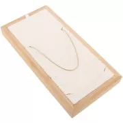 22x11cm Necklace holder - tray 9 necklaces Bamboo - Suede Beige x1