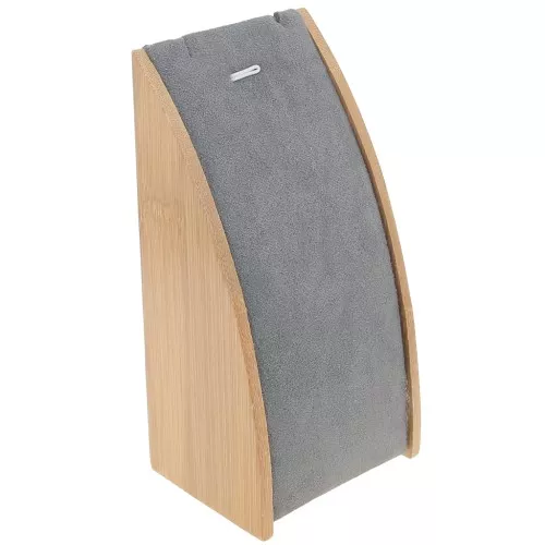 15.5x6cm Jewelry necklace holder Bamboo - Suede Grey x1