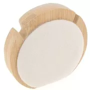 9cm Necklace jewelry holder - round - Bamboo - Suede White x1