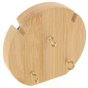 9cm Necklace jewelry holder - round - Bamboo - Suede Grey x1