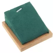 7.5x6cm Jewelry necklace holder - inclined rectangle - Bamboo - Suede Green x1
