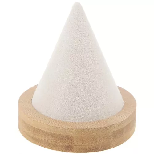 11x9.5cm Cone shaped bracelet holder - Bamboo - Suede Beige x1