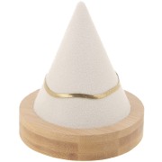 11x9.5cm Cone shaped bracelet holder - Bamboo - Suede Beige x1