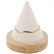 11x9.5cm Cone shaped bracelet holder - Bamboo - Suede Beige x1