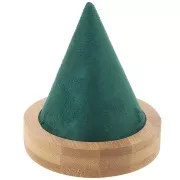 11x9.5cm Cone shaped bracelet holder - Bamboo - Suede Green x1