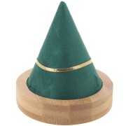 11x9.5cm Cone shaped bracelet holder - Bamboo - Suede Green x1