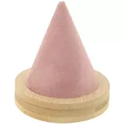 11x9.5cm Cone shaped bracelet holder - Bamboo - Suede Pink x1