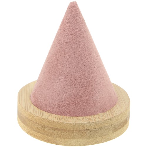 11x9.5cm Cone shaped bracelet holder - Bamboo - Suede Pink x1