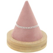 11x9.5cm Cone shaped bracelet holder - Bamboo - Suede Pink x1