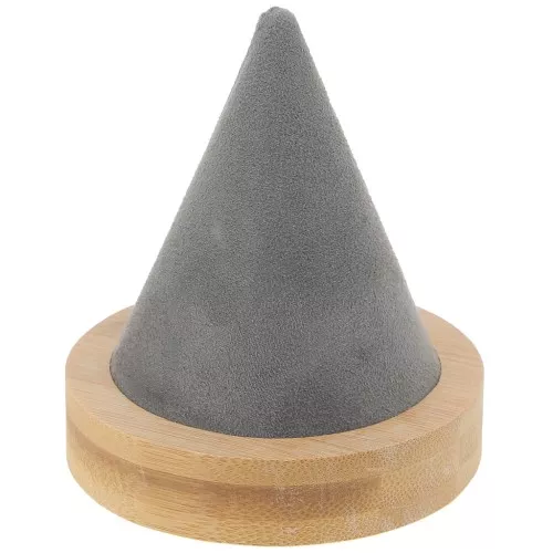 11x9.5cm Cone shaped bracelet holder - Bamboo - Suede Grey x1