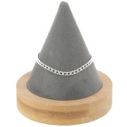 11x9.5cm Cone shaped bracelet holder - Bamboo - Suede Grey x1