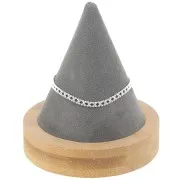 11x9.5cm Cone shaped bracelet holder - Bamboo - Suede Grey x1