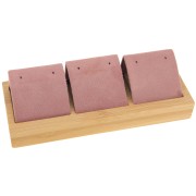 16x6cm Triple earring holder - Bamboo - Suede Pink x1