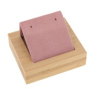 7x5.5cm Single earring holder - Bamboo - Suede Pink x1|raw }}