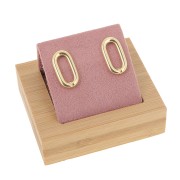 7x5.5cm Single earring holder - Bamboo - Suede Pink x1