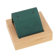 7x5.5cm Single earring holder - Bamboo - Suede Green x1|raw }}
