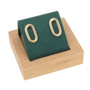 7x5.5cm Single earring holder - Bamboo - Suede Green x1