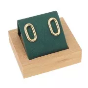 7x5.5cm Single earring holder - Bamboo - Suede Green x1