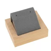 7x5.5cm Single earring holder - Bamboo - Suede Grey x1