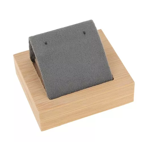 7x5.5cm Single earring holder - Bamboo - Suede Grey x1