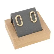 7x5.5cm Single earring holder - Bamboo - Suede Grey x1