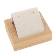 7x5.5cm Single earring holder - Bamboo - Suede Beige x1|raw }}