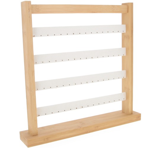 33x30cm Jewelry box - Earrings display - Bamboo - Suede Beige x1