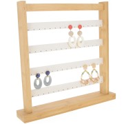 33x30cm Jewelry box - Earrings display - Bamboo - Suede Beige x1
