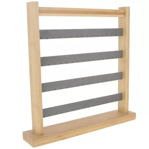 33x30cm Jewelry box - Earrings display - Bamboo - Suede Grey x1