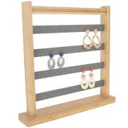 33x30cm Jewelry box - Earrings display - Bamboo - Suede Grey x1