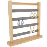 33x30cm Jewelry box - Earrings display - Bamboo - Suede Grey x1