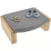 17.5x13cm Jewelry holder - presentation tray - Bamboo - Suede Grey x1
