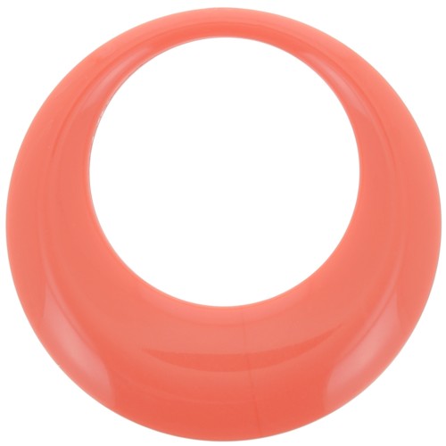 44mm Round Opaque Resin Pendant - Pink Coral x1