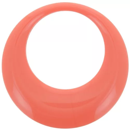 44mm Round Opaque Resin Pendant - Pink Coral x1