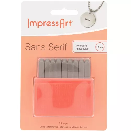 ImpressArt 1.5mm metal stamps - Lowercase Alphabet WITHOUT SERIF x27