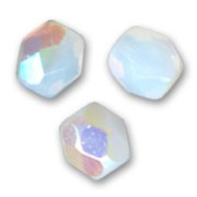 Fire Polished faceted round beads 3mm White Opal AB x50|raw }}