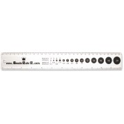 30cm and inch graduated ruler with measurements for beads and cabochons - Acrylic x1|raw }}
