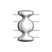 18x9mm Cymbal for Ginko Duo beads - Dialiskari III - Antique silver plated x1