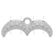 20x8mm Cymbal - Ginko Duo Avolathonisi III bead weaving tip - Ant. Silver x1|raw }}