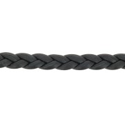 5mm Braided leather lace - Black x50cm|raw }}