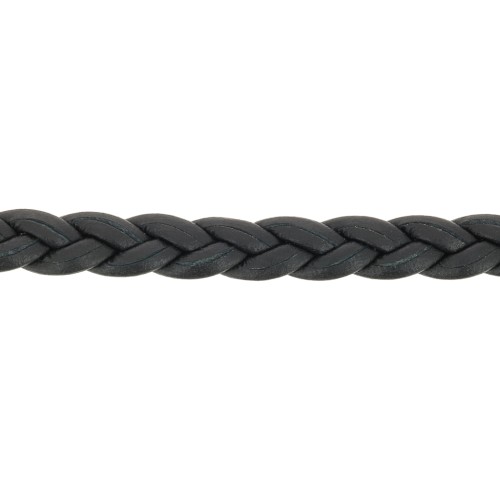 5mm Braided leather lace - Black x50cm