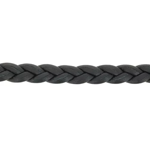 5mm Braided leather lace - Black x50cm
