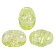 7x5mm Samos® Glass beads by Puca® - New Cracked Lime x10g